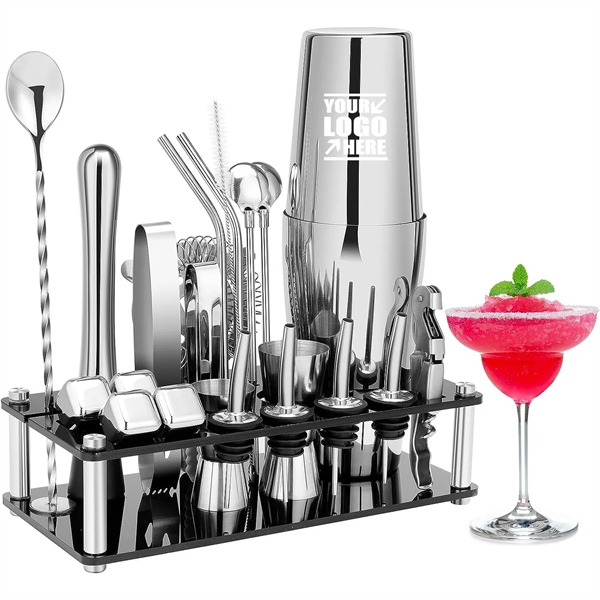 23 pcs Boston Bartender Kit Cocktail Shaker Set - 23 pcs Boston Bartender Kit Cocktail Shaker Set - Image 0 of 4