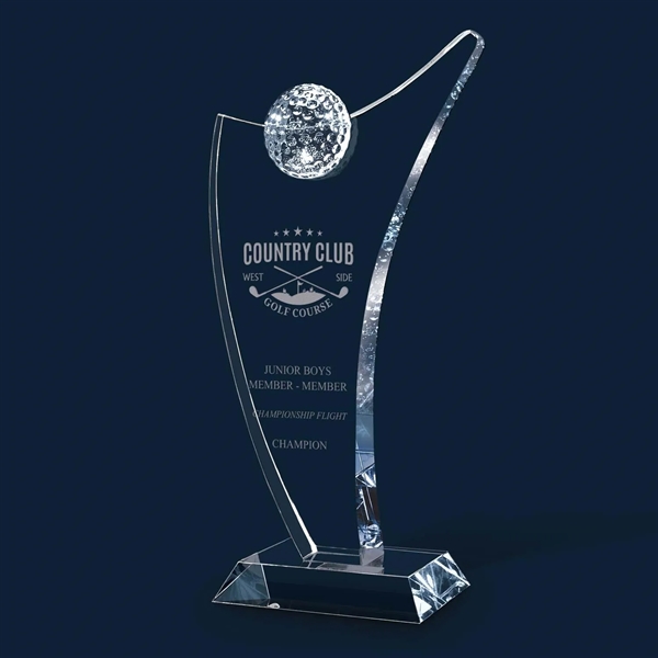 Fantasia Crystal Golf Trophy - Elegant Sculptural Design - Fantasia Crystal Golf Trophy - Elegant Sculptural Design - Image 1 of 3