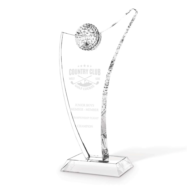 Fantasia Crystal Golf Trophy - Elegant Sculptural Design - Fantasia Crystal Golf Trophy - Elegant Sculptural Design - Image 2 of 3