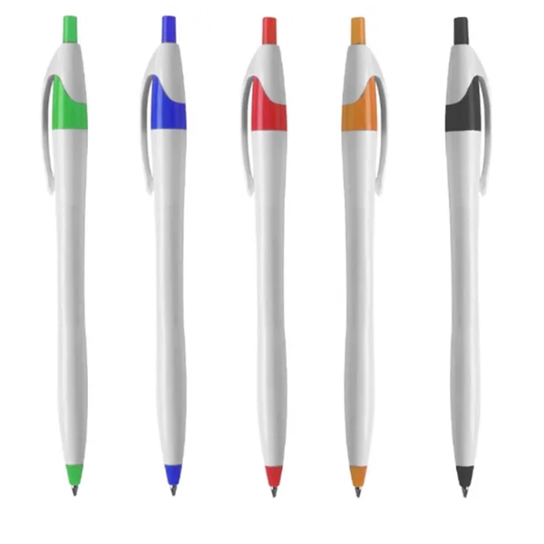 Simple Plastic Retractable Ball Point Pens - Simple Plastic Retractable Ball Point Pens - Image 1 of 2