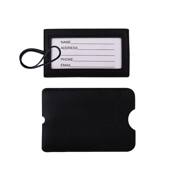 Vegan Leather Luggage Tag with Loop Strap - Vegan Leather Luggage Tag with Loop Strap - Image 7 of 27