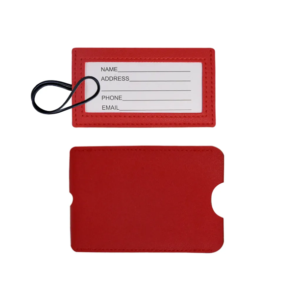 Vegan Leather Luggage Tag with Loop Strap - Vegan Leather Luggage Tag with Loop Strap - Image 5 of 27