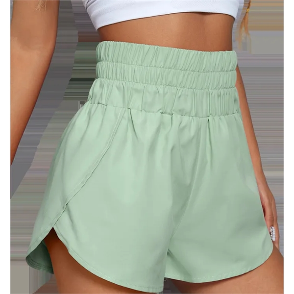 Women High Waist Athletic Running Yoga Gym Shorts with Pocke - Women High Waist Athletic Running Yoga Gym Shorts with Pocke - Image 3 of 6