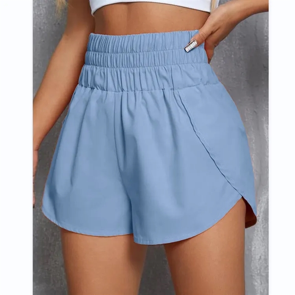 Women High Waist Athletic Running Yoga Gym Shorts with Pocke - Women High Waist Athletic Running Yoga Gym Shorts with Pocke - Image 4 of 6