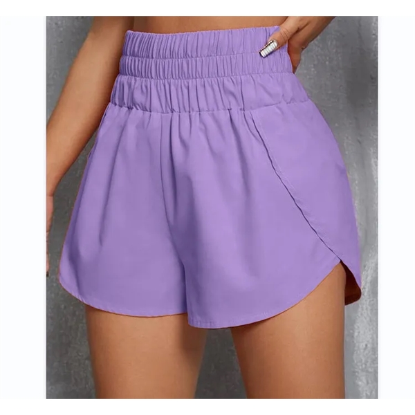 Women High Waist Athletic Running Yoga Gym Shorts with Pocke - Women High Waist Athletic Running Yoga Gym Shorts with Pocke - Image 5 of 6