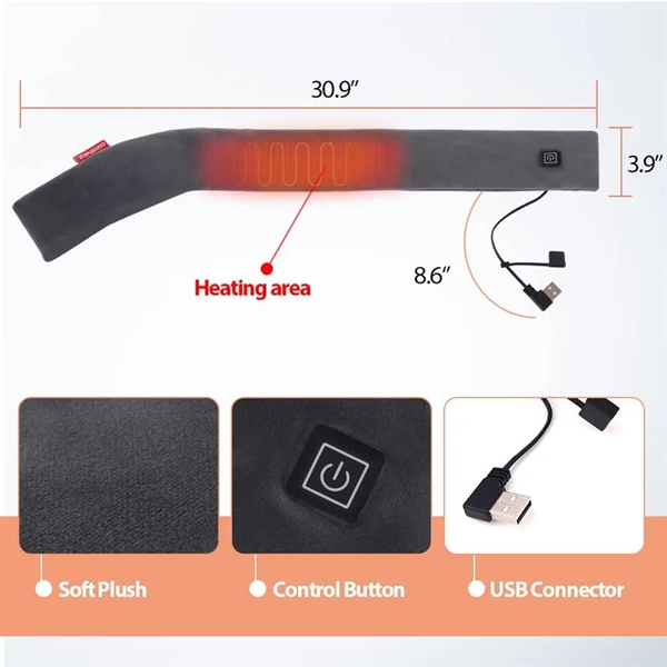 USB Heated Scarf Neck Heating Pad Wrap with Power Bank - USB Heated Scarf Neck Heating Pad Wrap with Power Bank - Image 2 of 6