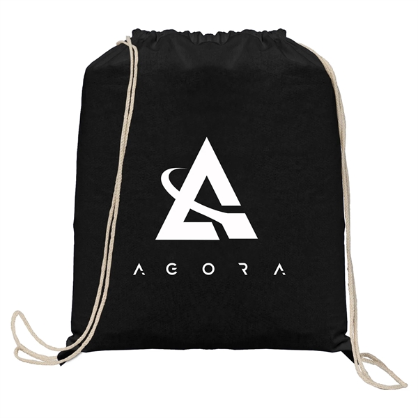 Java - 5 oz Natural Cotton Drawstring Backpack - Java - 5 oz Natural Cotton Drawstring Backpack - Image 2 of 5
