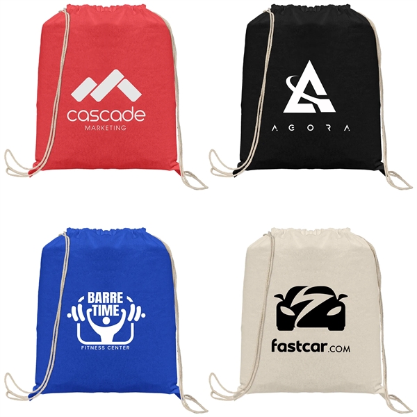 Java - 5 oz Natural Cotton Drawstring Backpack - Java - 5 oz Natural Cotton Drawstring Backpack - Image 0 of 5
