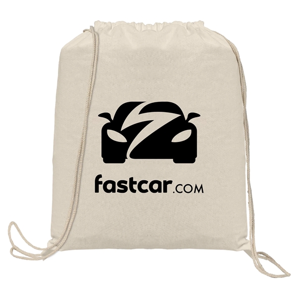 Java - 5 oz Natural Cotton Drawstring Backpack - Java - 5 oz Natural Cotton Drawstring Backpack - Image 3 of 5