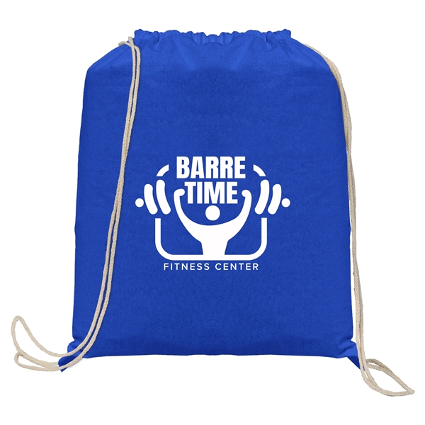Java - 5 oz Natural Cotton Drawstring Backpack - Java - 5 oz Natural Cotton Drawstring Backpack - Image 5 of 5