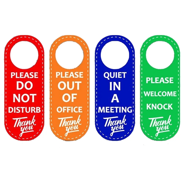 Oval Shape PU Leather Hotel Door Hanger - Oval Shape PU Leather Hotel Door Hanger - Image 0 of 3