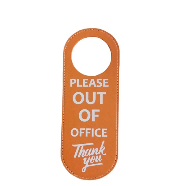 Oval Shape PU Leather Hotel Door Hanger - Oval Shape PU Leather Hotel Door Hanger - Image 3 of 3