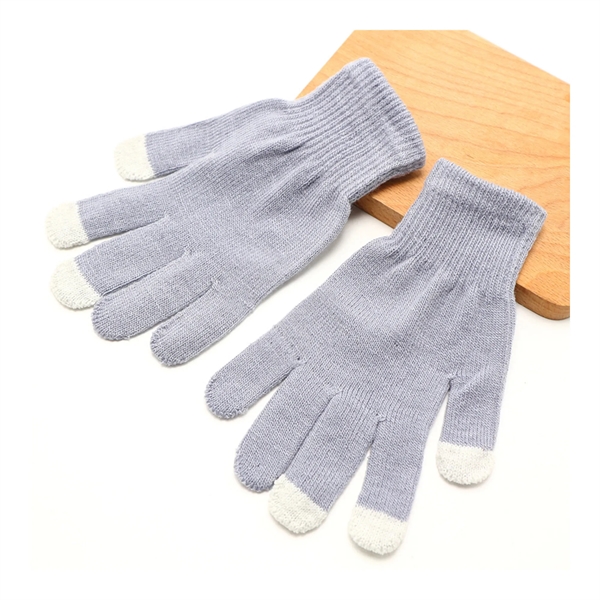MOQ 50 Acrylic Touch Screen Knit Gloves - MOQ 50 Acrylic Touch Screen Knit Gloves - Image 3 of 4