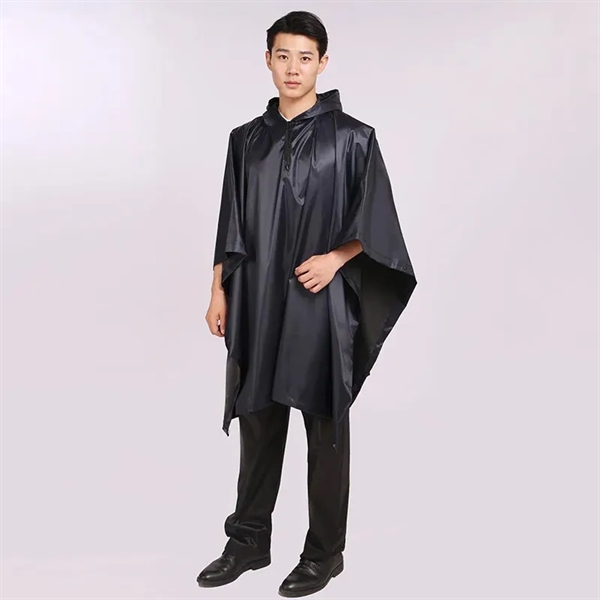 Hooded Rain Poncho for Adult with Pocket - Hooded Rain Poncho for Adult with Pocket - Image 2 of 16