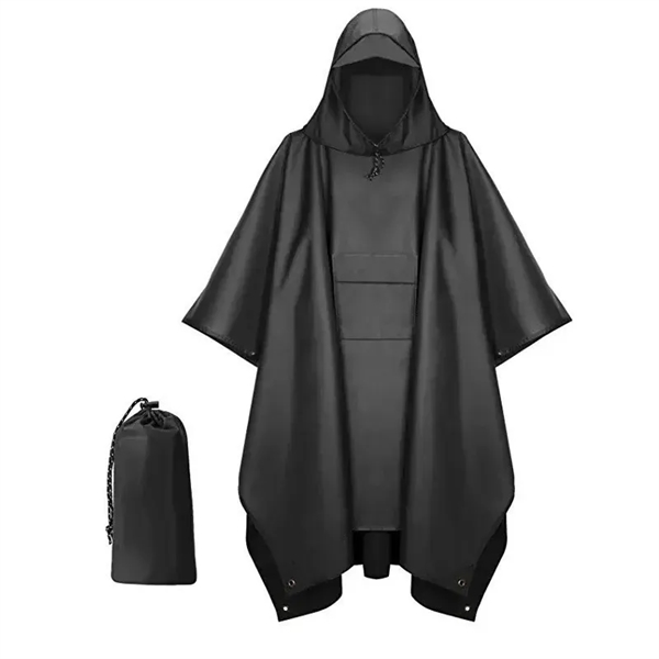 Hooded Rain Poncho for Adult with Pocket - Hooded Rain Poncho for Adult with Pocket - Image 6 of 16