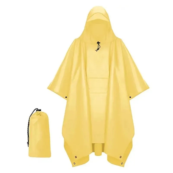 Hooded Rain Poncho for Adult with Pocket - Hooded Rain Poncho for Adult with Pocket - Image 10 of 16