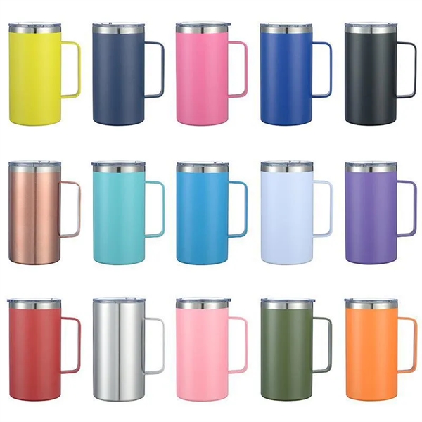 24 oz Stainless Steel Double Wall Vacuum Insulated Tumbler w - 24 oz Stainless Steel Double Wall Vacuum Insulated Tumbler w - Image 1 of 5