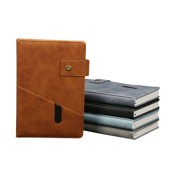 Leather Cover Notebook w/  Phone Pocket - Leather Cover Notebook w/  Phone Pocket - Image 1 of 4