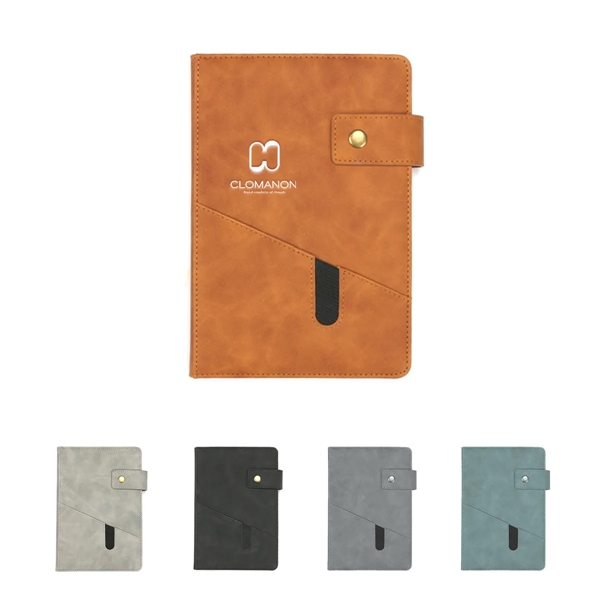 Leather Cover Notebook w/  Phone Pocket - Leather Cover Notebook w/  Phone Pocket - Image 4 of 4