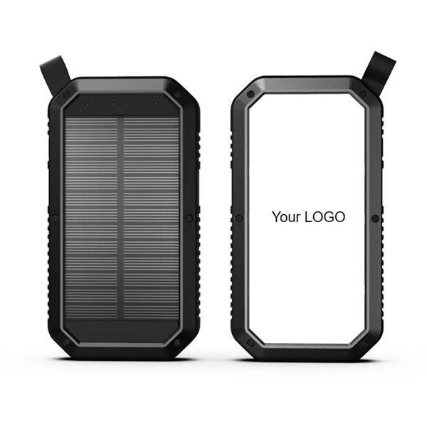 10000mah Solar Power Bank w/ LED light & Wireless Charger - 10000mah Solar Power Bank w/ LED light & Wireless Charger - Image 0 of 4
