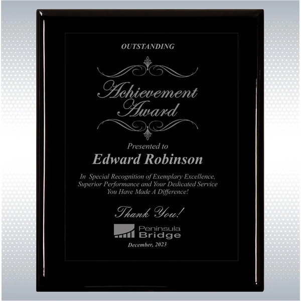 Black Piano Finish Wood Excellence, Achievement Plaque - Black Piano Finish Wood Excellence, Achievement Plaque - Image 1 of 18