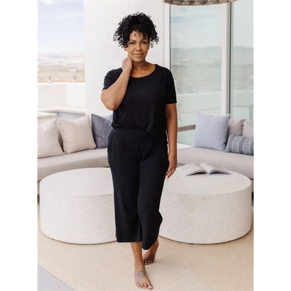 Rib-Knit Bamboo Short Sleeve Lounge Top - Rib-Knit Bamboo Short Sleeve Lounge Top - Image 2 of 4