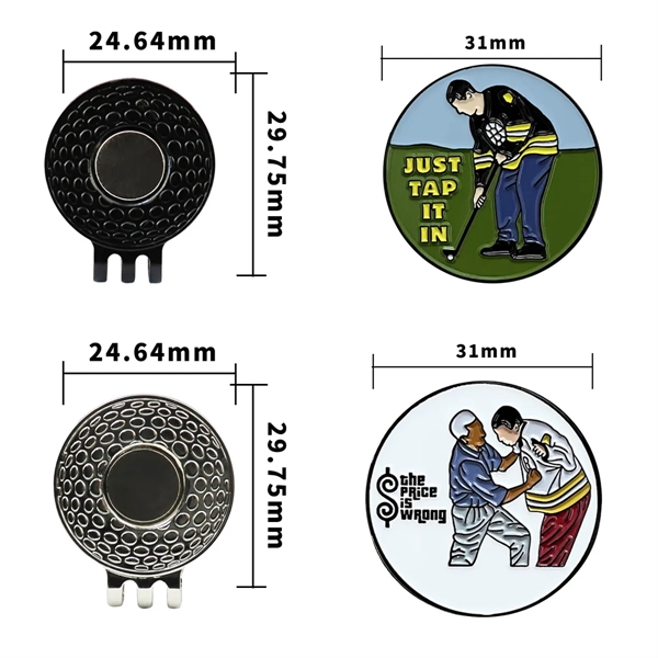 Golf Ball Marker with Hat Clips - Golf Ball Marker with Hat Clips - Image 2 of 3