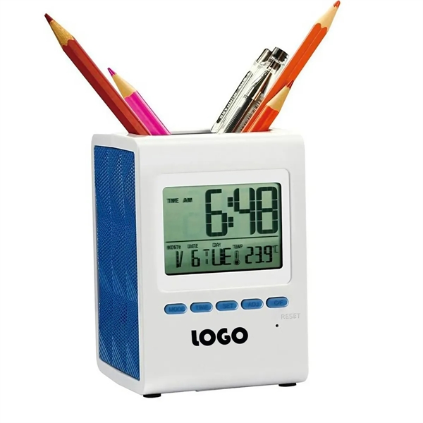 Digital Clock With Pen Stand - Digital Clock With Pen Stand - Image 0 of 3
