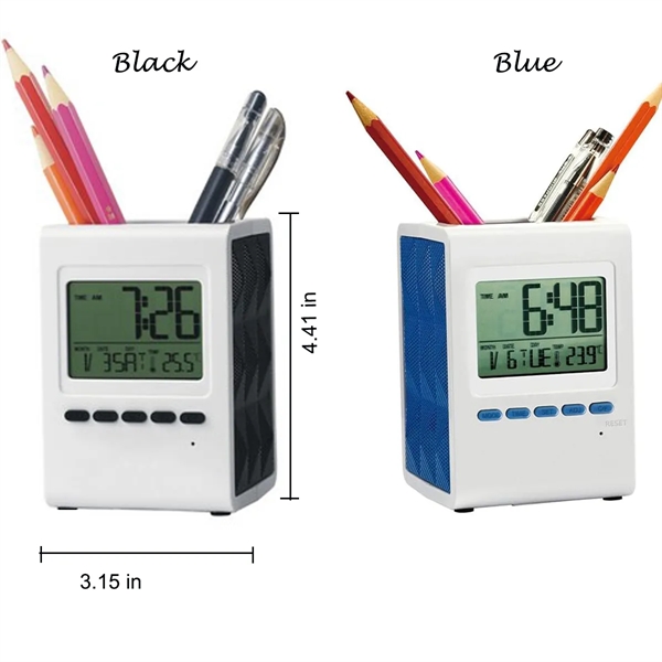 Digital Clock With Pen Stand - Digital Clock With Pen Stand - Image 1 of 3