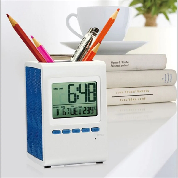 Digital Clock With Pen Stand - Digital Clock With Pen Stand - Image 2 of 3