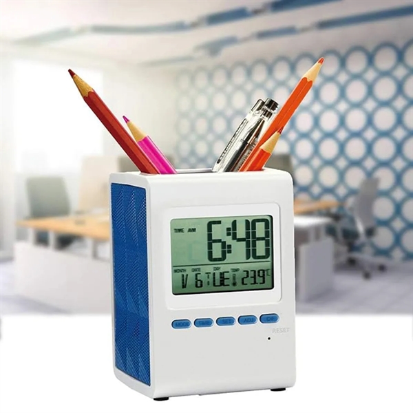 Digital Clock With Pen Stand - Digital Clock With Pen Stand - Image 3 of 3