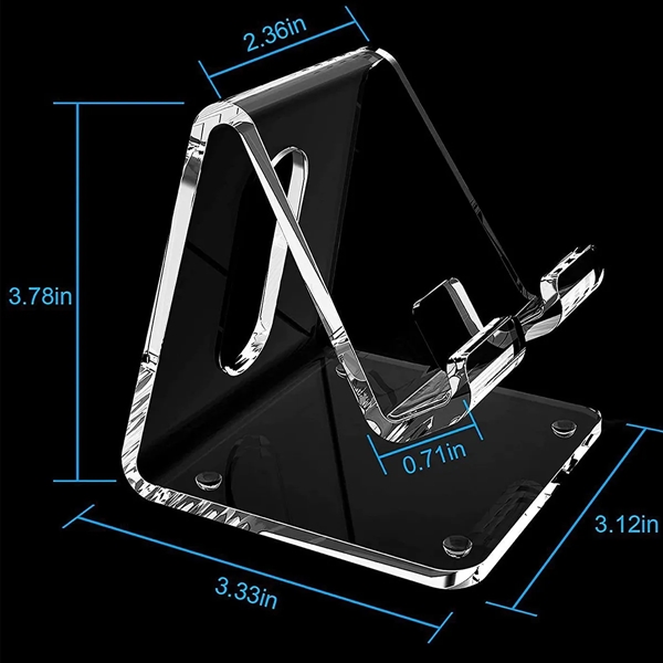 Portable Acrylic Clear Cell Phone Stand Holder for Desk - Portable Acrylic Clear Cell Phone Stand Holder for Desk - Image 1 of 5