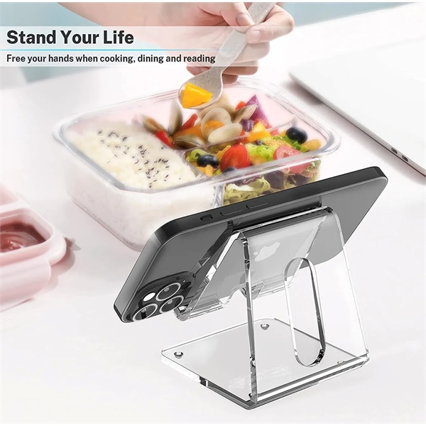 Portable Acrylic Clear Cell Phone Stand Holder for Desk - Portable Acrylic Clear Cell Phone Stand Holder for Desk - Image 4 of 5