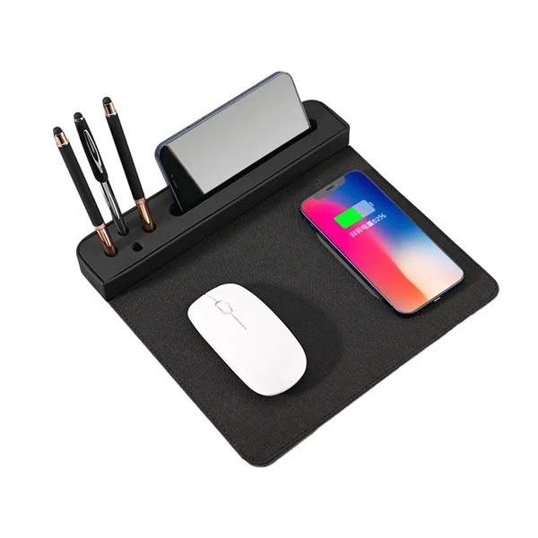 Fast Wireless Charger Mousepad With Pen Holder - Fast Wireless Charger Mousepad With Pen Holder - Image 0 of 5