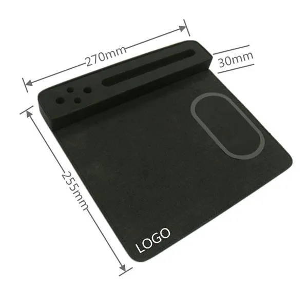 Fast Wireless Charger Mousepad With Pen Holder - Fast Wireless Charger Mousepad With Pen Holder - Image 1 of 5