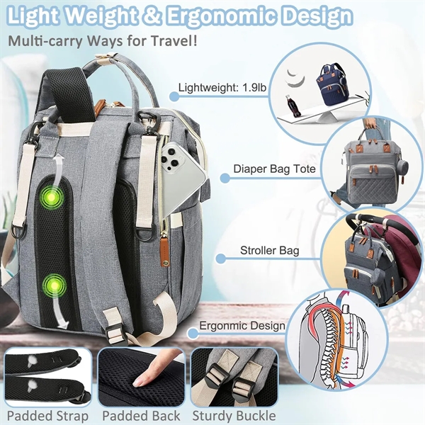 Multifunction Diaper Bag Backpack - Multifunction Diaper Bag Backpack - Image 5 of 6