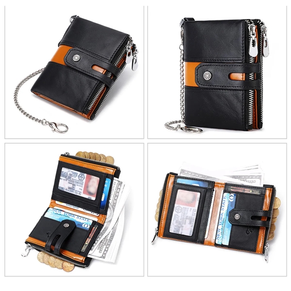 Durable Anti Theft Genuine Leather Mens Wallet - Durable Anti Theft Genuine Leather Mens Wallet - Image 3 of 7