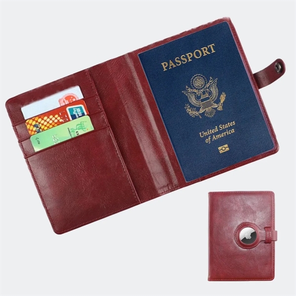 RFID PASSPORT WALLET w/ Apple Tracker Holder - RFID PASSPORT WALLET w/ Apple Tracker Holder - Image 3 of 5