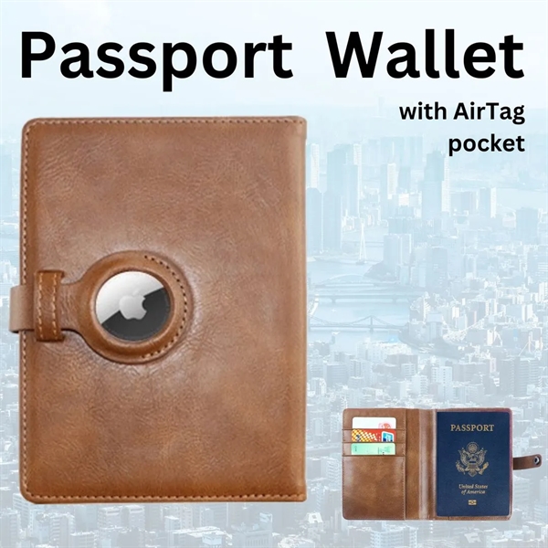 RFID PASSPORT WALLET w/ Apple Tracker Holder - RFID PASSPORT WALLET w/ Apple Tracker Holder - Image 5 of 5