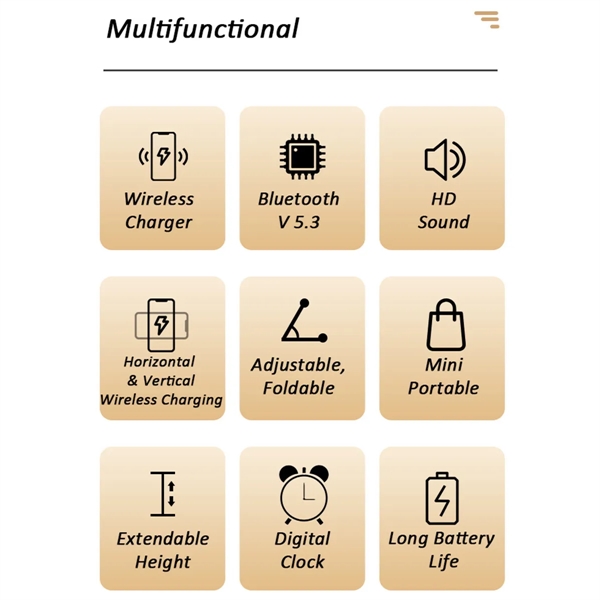 Wireless Charging Bluetooth Speaker Phone Holder - Wireless Charging Bluetooth Speaker Phone Holder - Image 6 of 7