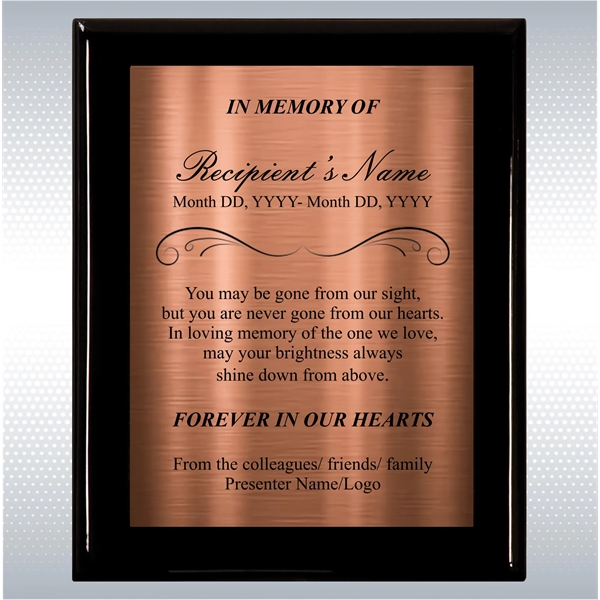 Black Piano Finish Wood Plaque Memorial Gift Award - Black Piano Finish Wood Plaque Memorial Gift Award - Image 3 of 19