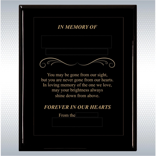 Black Piano Finish Wood Plaque Memorial Gift Award - Black Piano Finish Wood Plaque Memorial Gift Award - Image 6 of 19