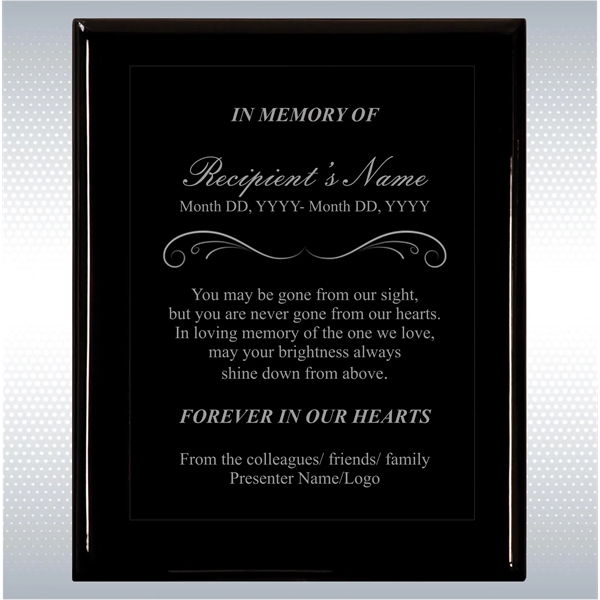 Black Piano Finish Wood Plaque Memorial Gift Award - Black Piano Finish Wood Plaque Memorial Gift Award - Image 11 of 19