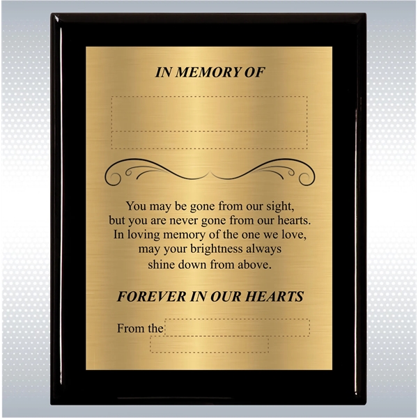 Black Piano Finish Wood Plaque Memorial Gift Award - Black Piano Finish Wood Plaque Memorial Gift Award - Image 14 of 19