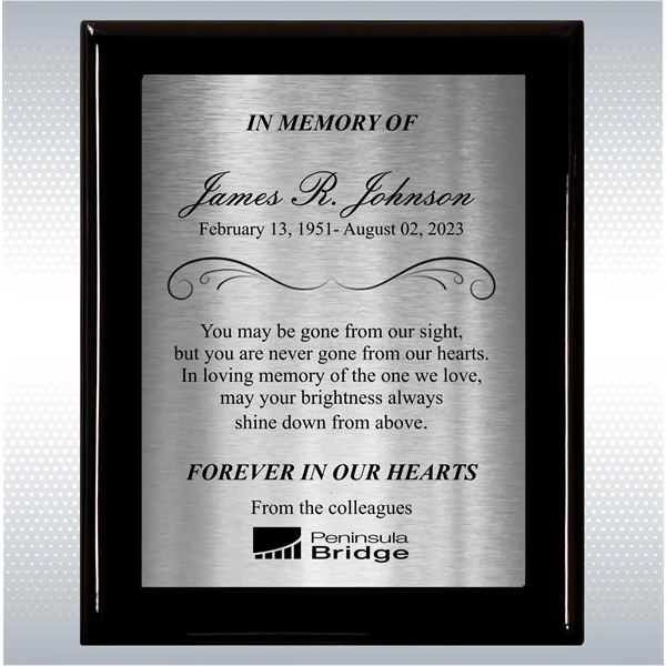 Black Piano Finish Wood Plaque Memorial Gift Award - Black Piano Finish Wood Plaque Memorial Gift Award - Image 17 of 19