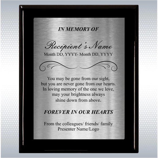 Black Piano Finish Wood Plaque Memorial Gift Award - Black Piano Finish Wood Plaque Memorial Gift Award - Image 19 of 19