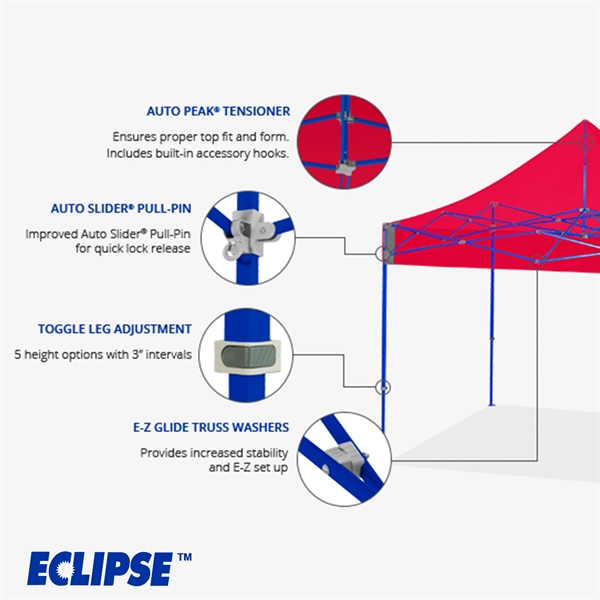 Eclipse™ Pro Shelter, 10' x 15' - Fusion Print Steel Frame - Eclipse™ Pro Shelter, 10' x 15' - Fusion Print Steel Frame - Image 2 of 6