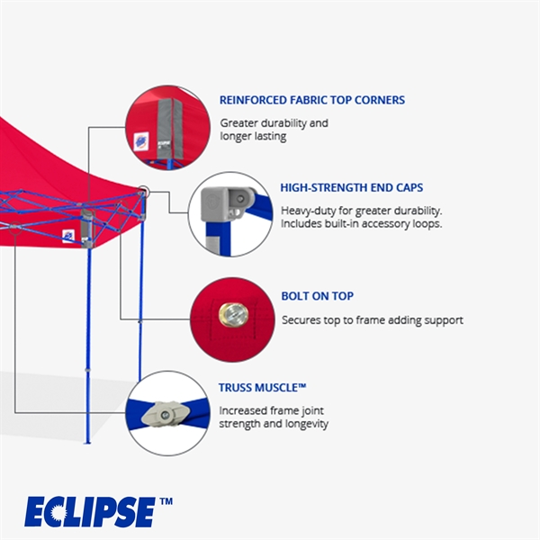 Eclipse™ Pro Shelter, 10' x 15' - Fusion Print Steel Frame - Eclipse™ Pro Shelter, 10' x 15' - Fusion Print Steel Frame - Image 3 of 6