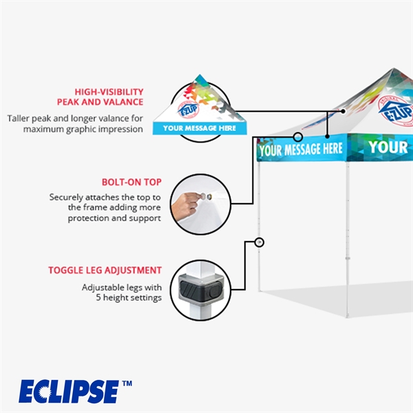 Eclipse™ Pro Shelter, 10' x 15' - Fusion Print Steel Frame - Eclipse™ Pro Shelter, 10' x 15' - Fusion Print Steel Frame - Image 4 of 6