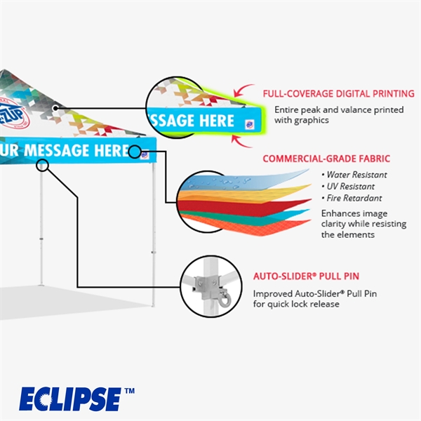 Eclipse™ Pro Shelter, 10' x 20' - Digital Print- Steel Frame - Eclipse™ Pro Shelter, 10' x 20' - Digital Print- Steel Frame - Image 4 of 7